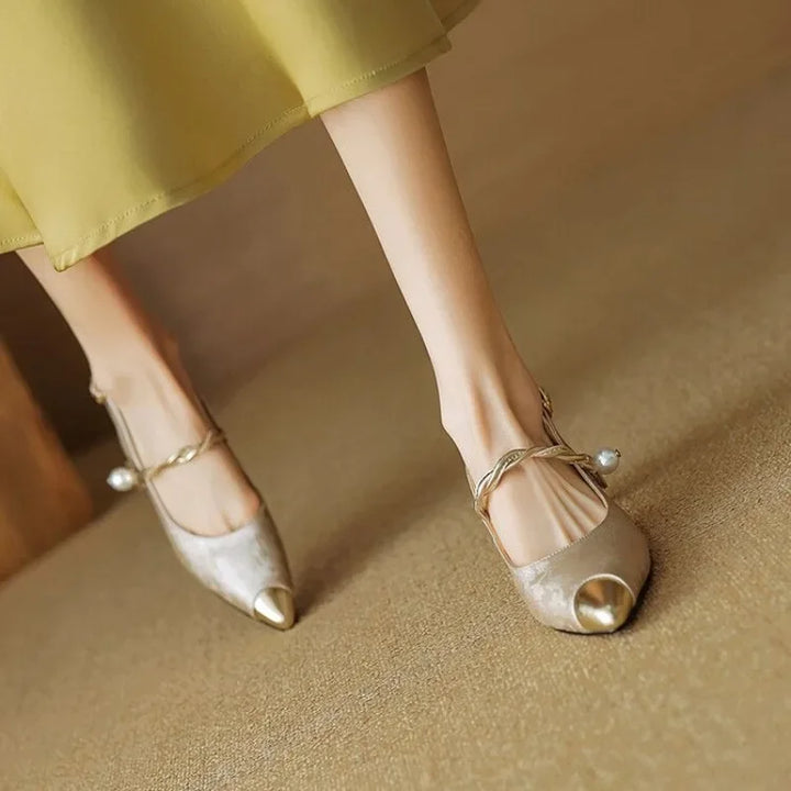DELACROIX | Escarpins Slingback Perle Torsadée Martine