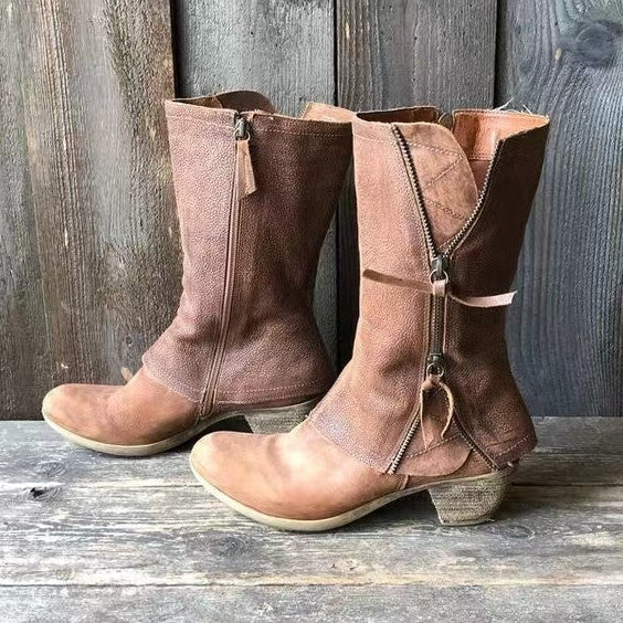 DELACROIX | Bottes Mi-Mollet Camel Mathilde