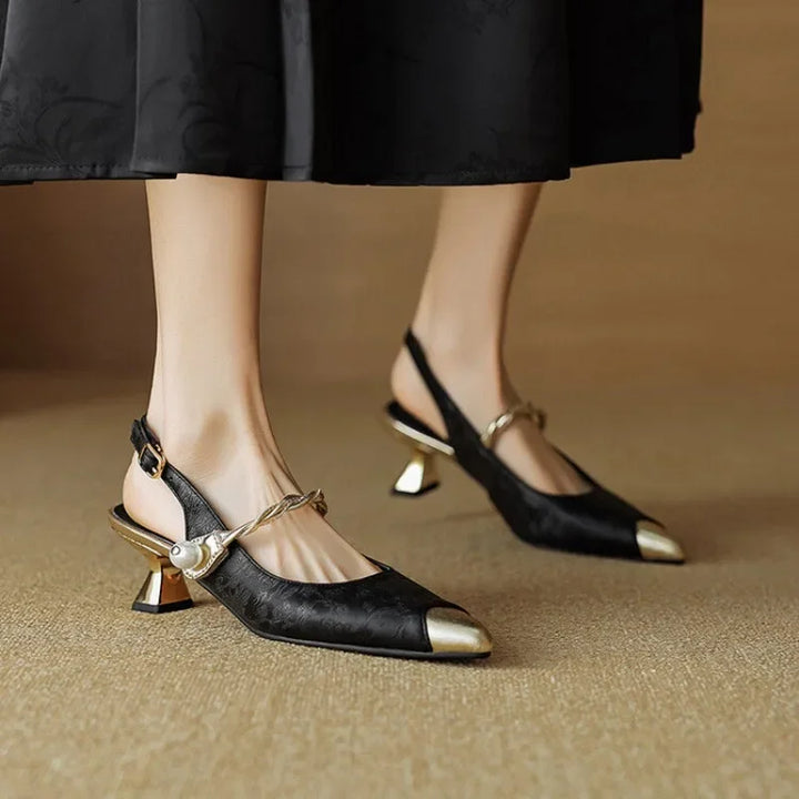 DELACROIX | Escarpins Slingback Perle Torsadée Martine