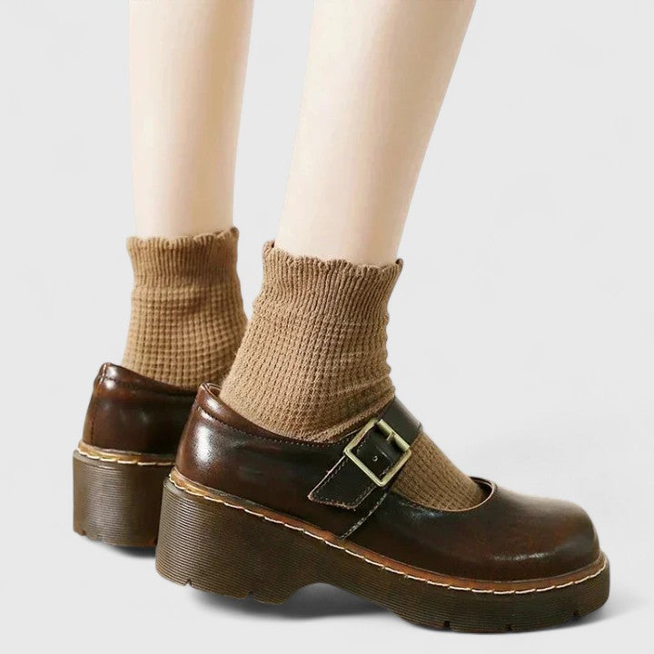 DELACROIX | Babies Plateforme Cuir Aveline