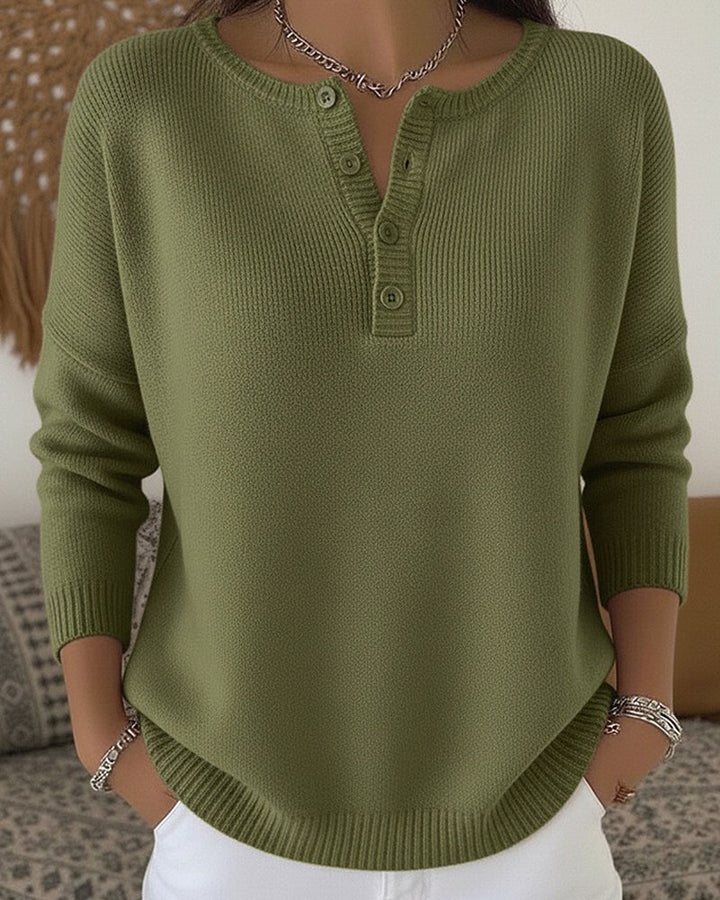 DELACROIX | Pull Henley Encolure Boutonnée Amélie