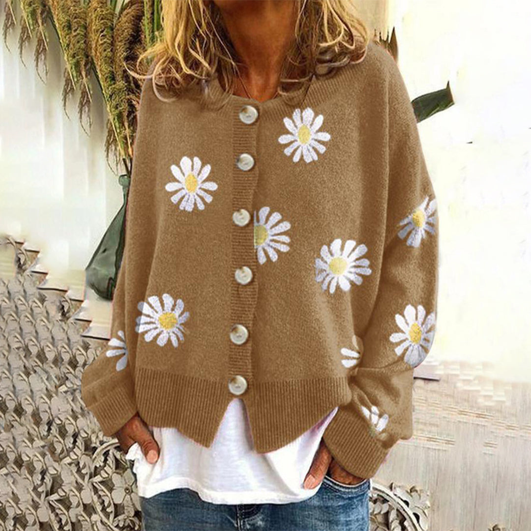 DELACROIX | Cardigan Fleurs Marguerites Sandrine