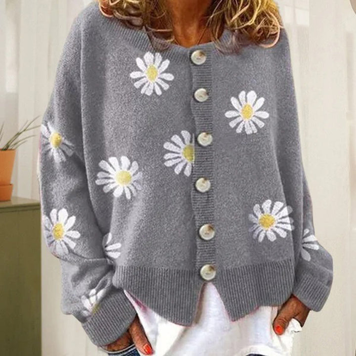 DELACROIX | Cardigan Fleurs Marguerites Sandrine