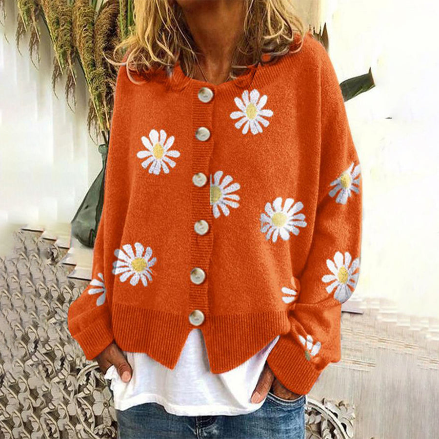 DELACROIX | Cardigan Fleurs Marguerites Sandrine