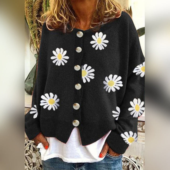 DELACROIX | Cardigan Fleurs Marguerites Sandrine