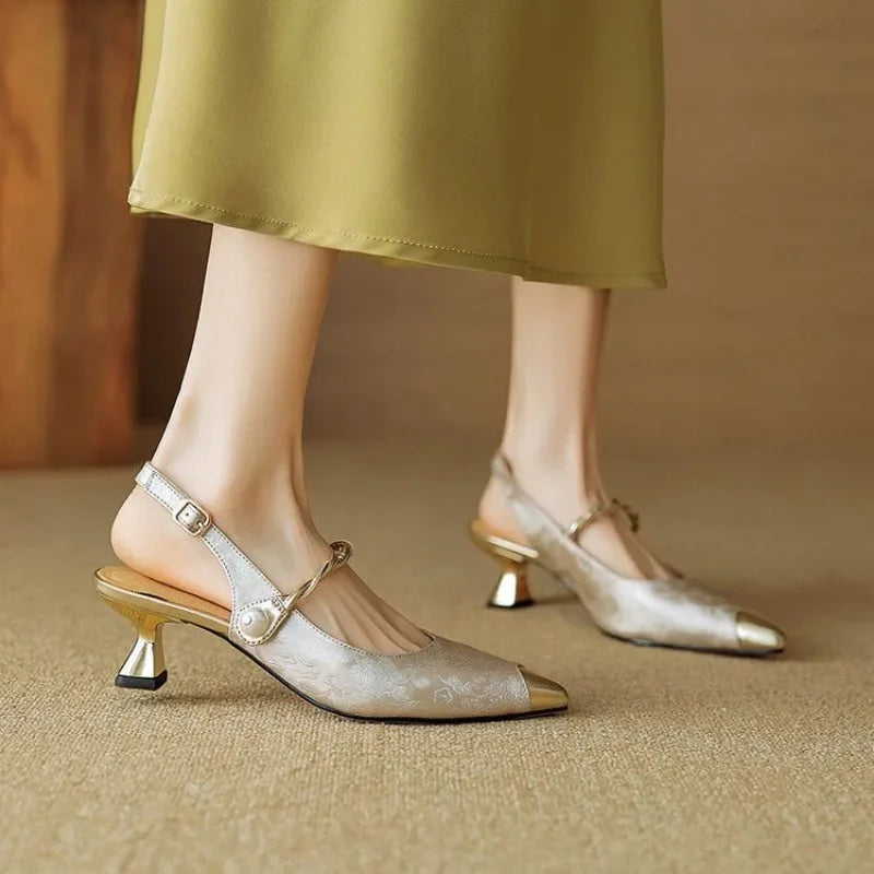 DELACROIX | Escarpins Slingback Perle Torsadée Martine