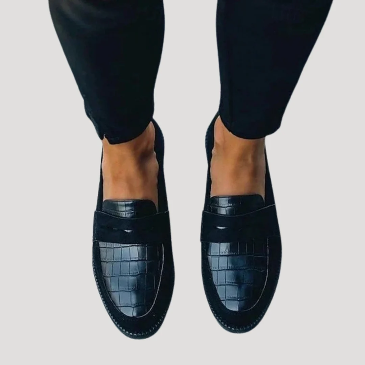 DELACROIX | Mocassins Façon Croco Aveline