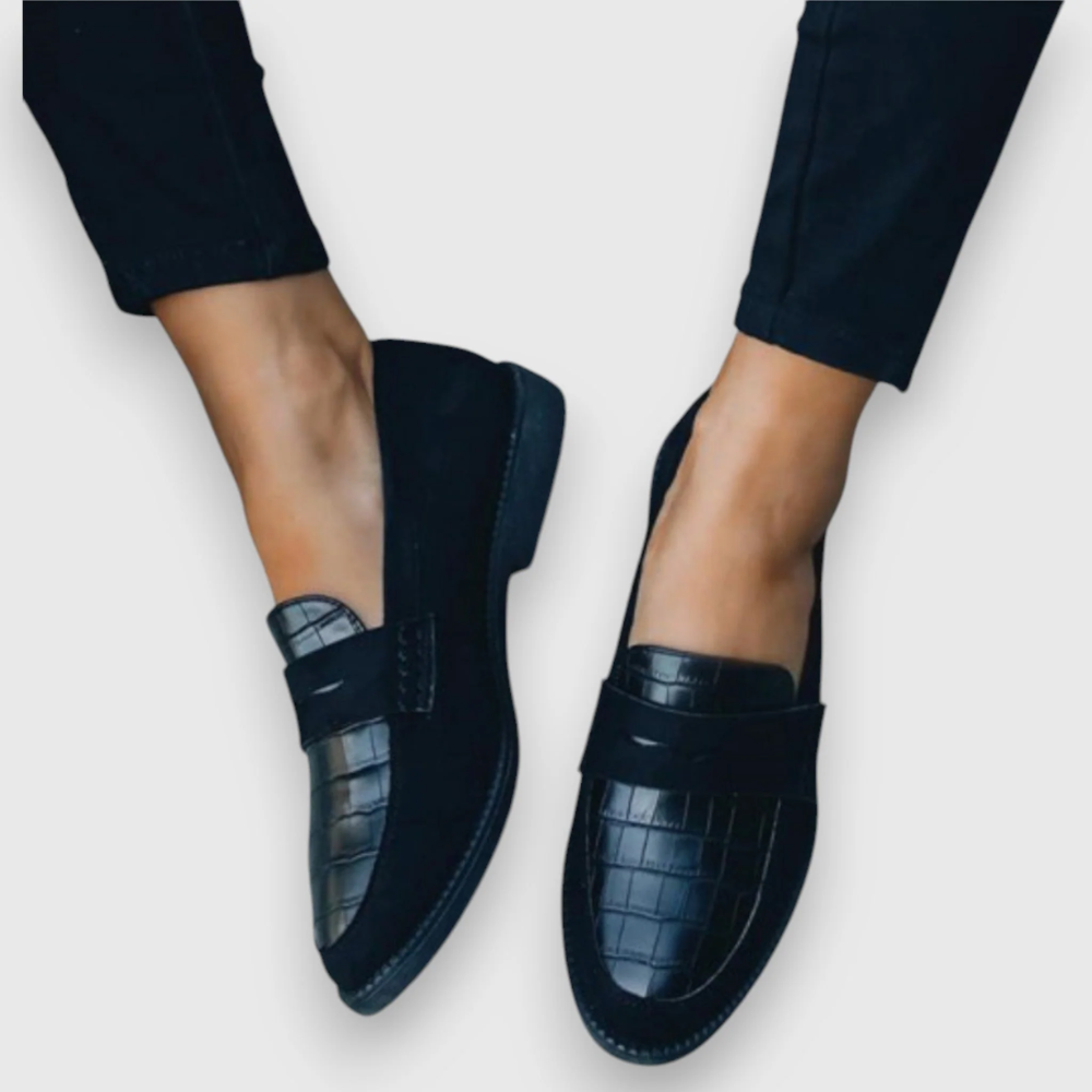 DELACROIX | Mocassins Façon Croco Aveline
