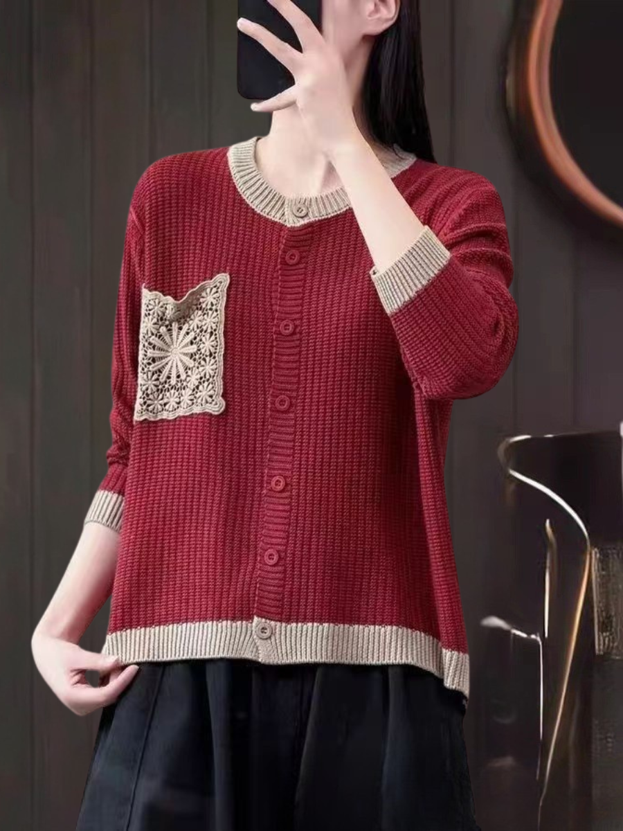 DELACROIX | Cardigan Maille Gaufrée à Poches Sandrine