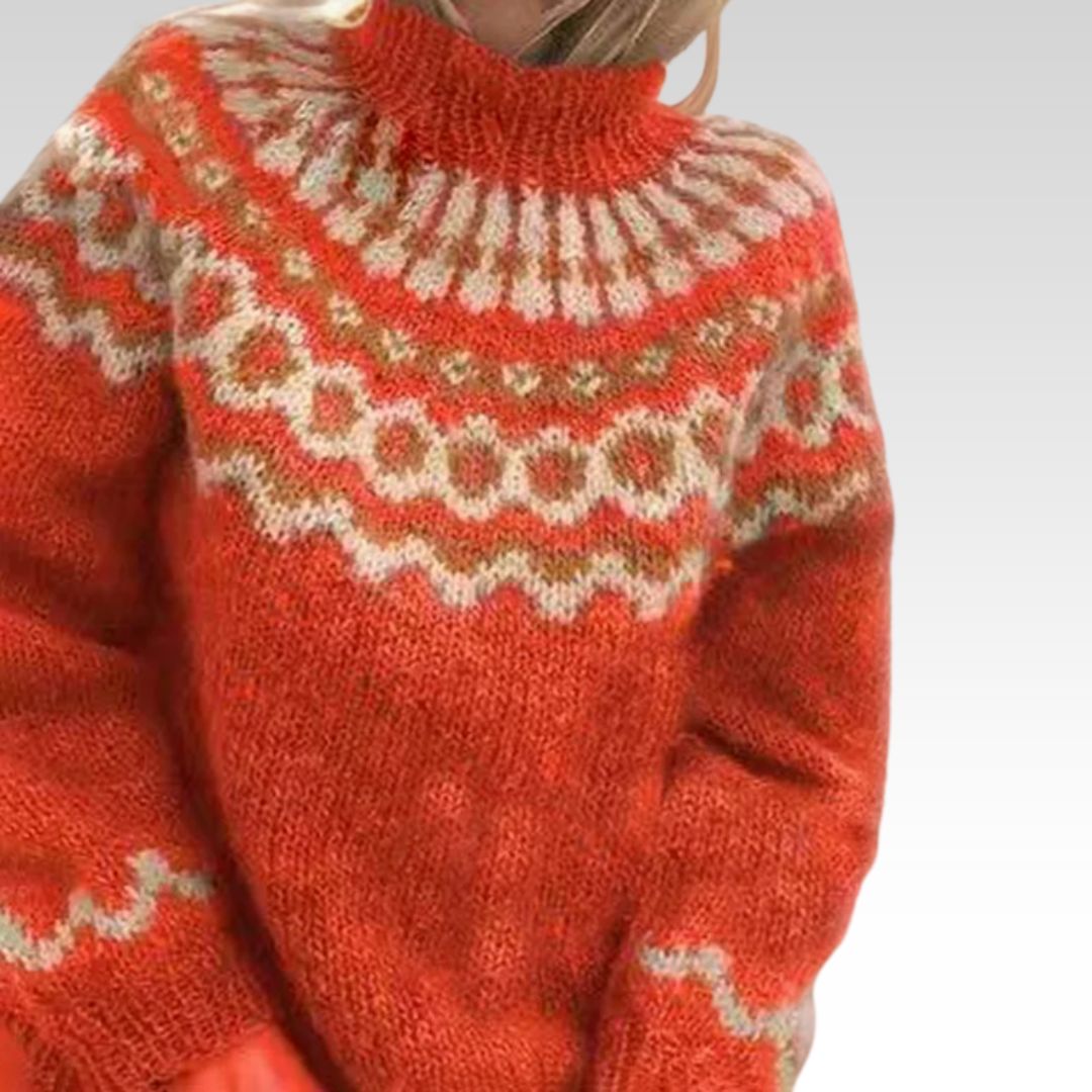 DELACROIX | Pull Col Montant Jacquard Christine
