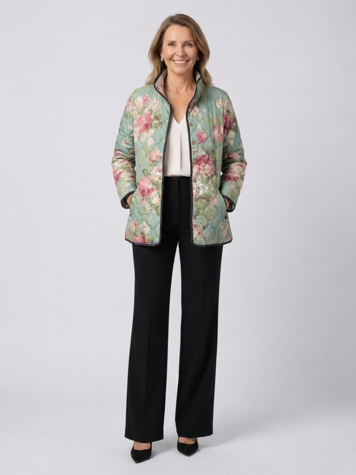 DELACROIX | Veste Matelassée Roses Anciennes Claire