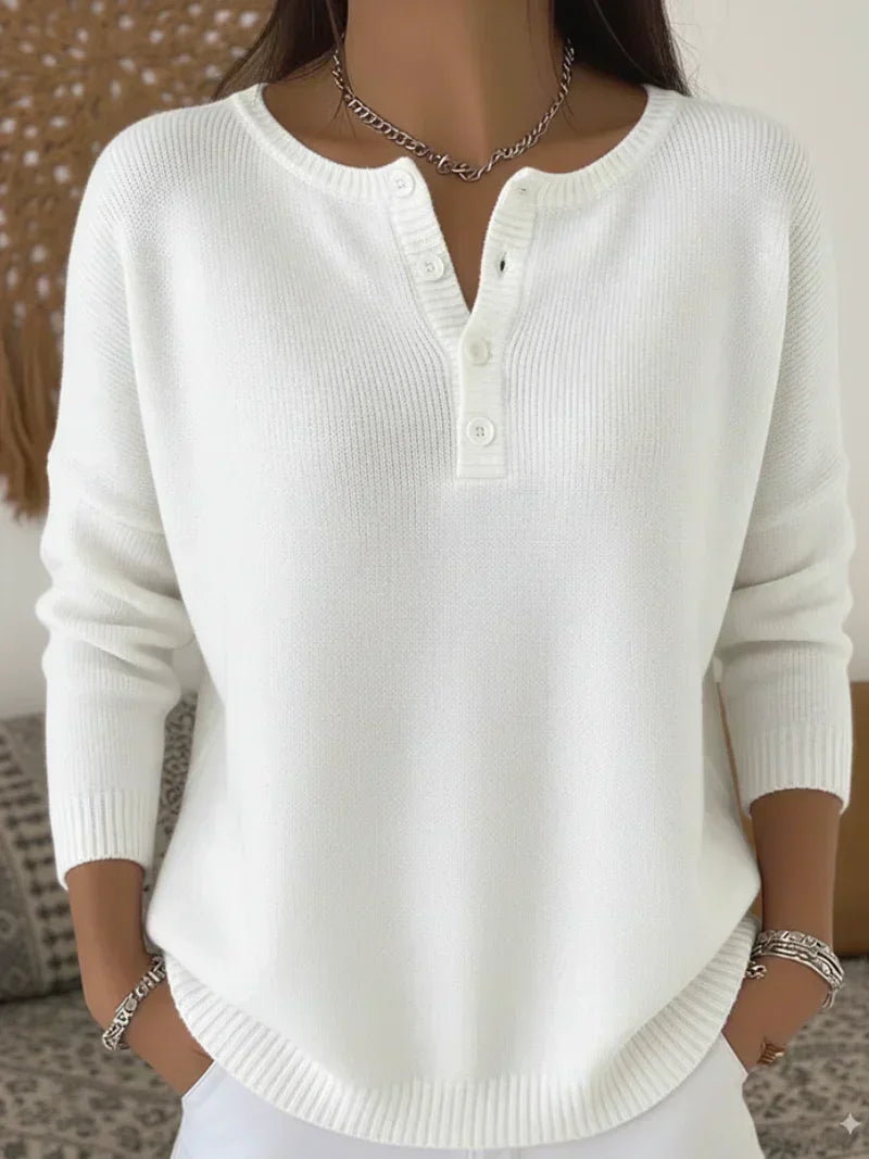 DELACROIX | Pull Henley Encolure Boutonnée Amélie