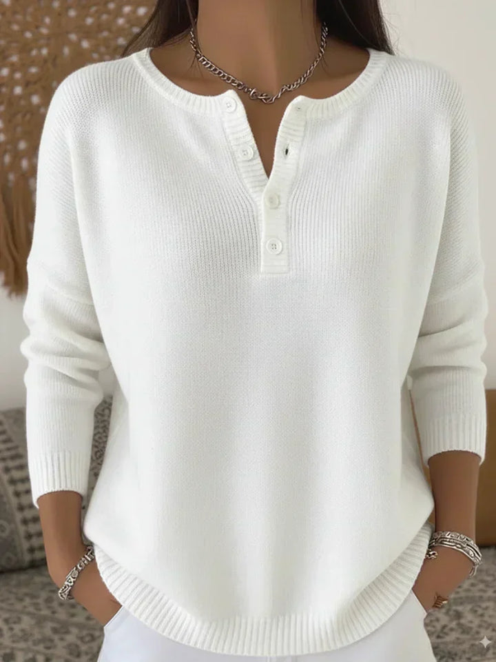 DELACROIX | Pull Henley Encolure Boutonnée Amélie