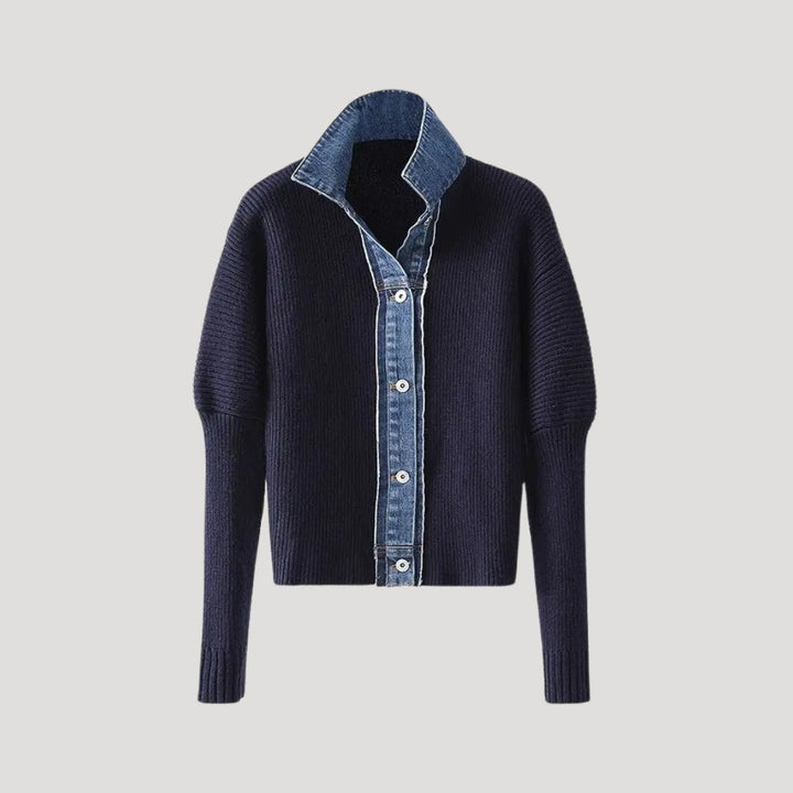 DELACROIX | Cardigan Marine Col Denim Chloé
