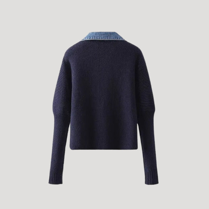 DELACROIX | Cardigan Marine Col Denim Chloé
