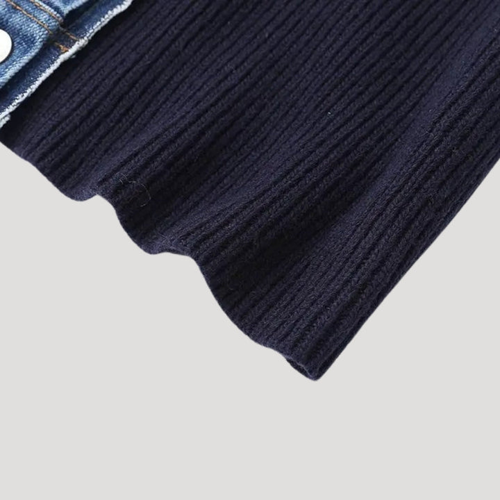 DELACROIX | Cardigan Marine Col Denim Chloé