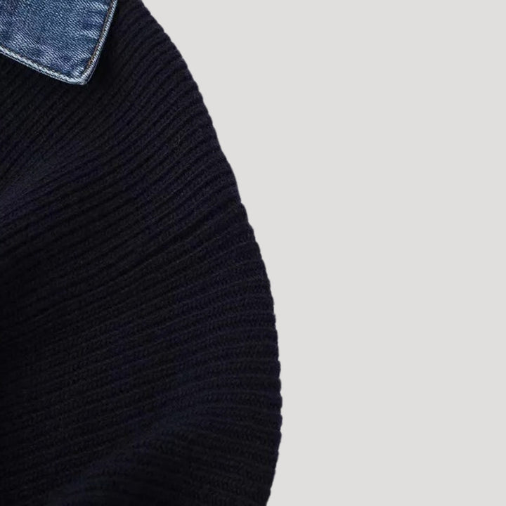 DELACROIX | Cardigan Marine Col Denim Chloé