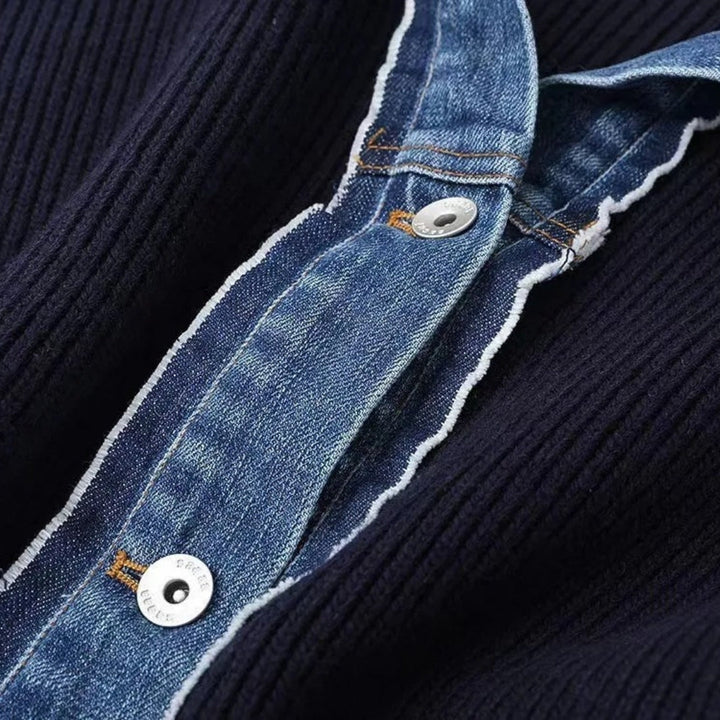 DELACROIX | Cardigan Marine Col Denim Chloé