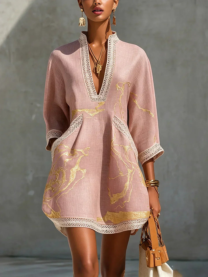 DELACROIX | Robe Tunique Brodée Col V Nicole