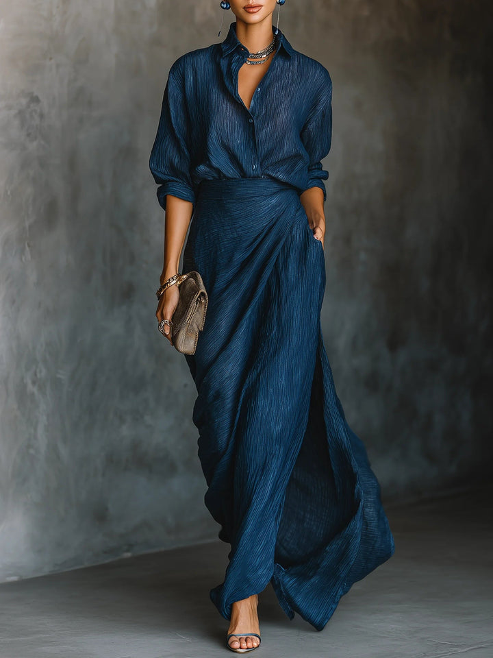 DELACROIX | ENSEMBLE SATIN BLOUSE ET JUPE