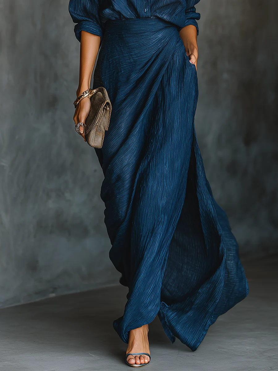 DELACROIX | ENSEMBLE SATIN BLOUSE ET JUPE
