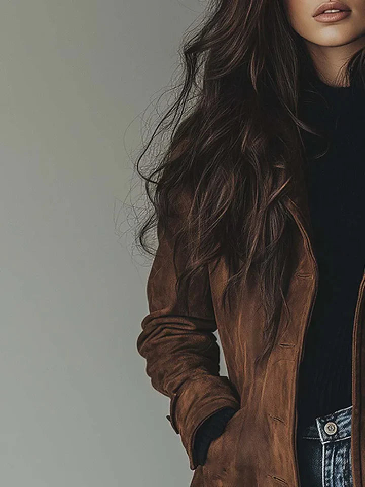 DELACROIX | MANTEAU ÉLÉGANT À TEXTURE SUÉDÉE