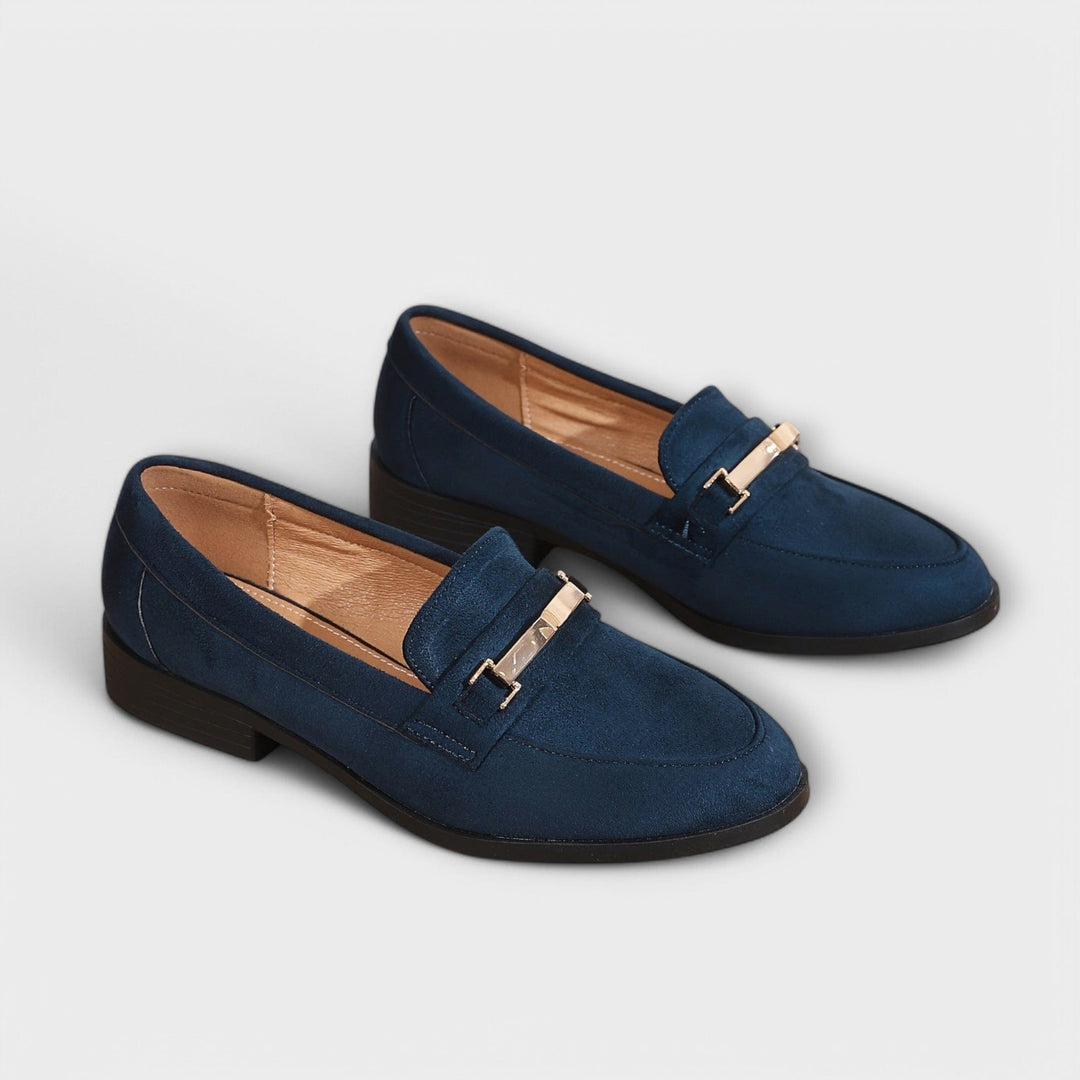 DELACROIX | Mocassins Daim Chaîne Dorée Nathalie