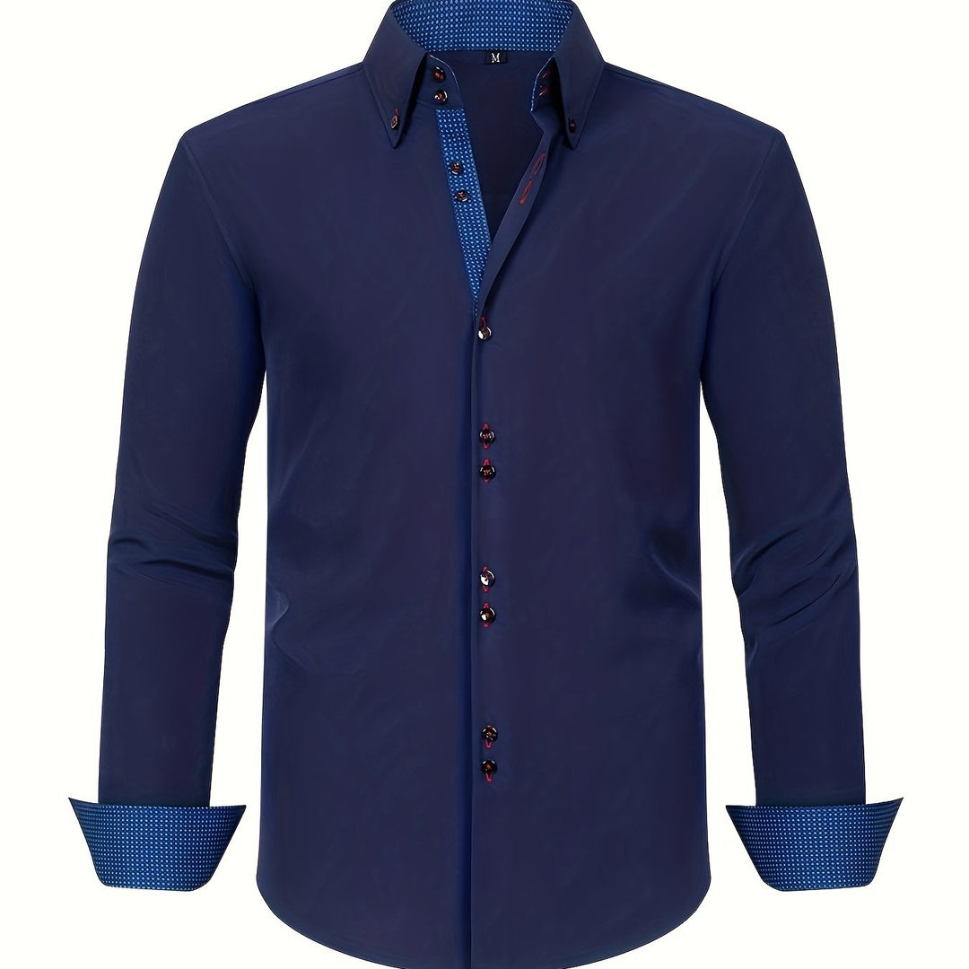 DELACROIX | CHEMISE ÉLÉGANTE LÉGÈRE AVEC DÉTAILS CONTRASTÉS