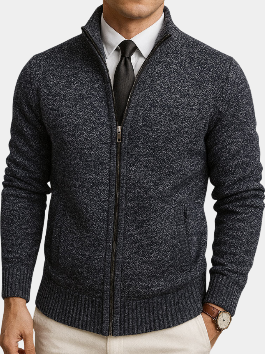 DELACROIX | Cardigan Zippé Col Montant Henri