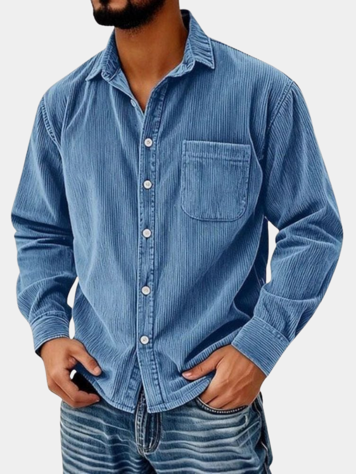 DELACROIX | CHEMISE BOUTONNÉE EN VELOURS CÔTELÉ POUR HOMME