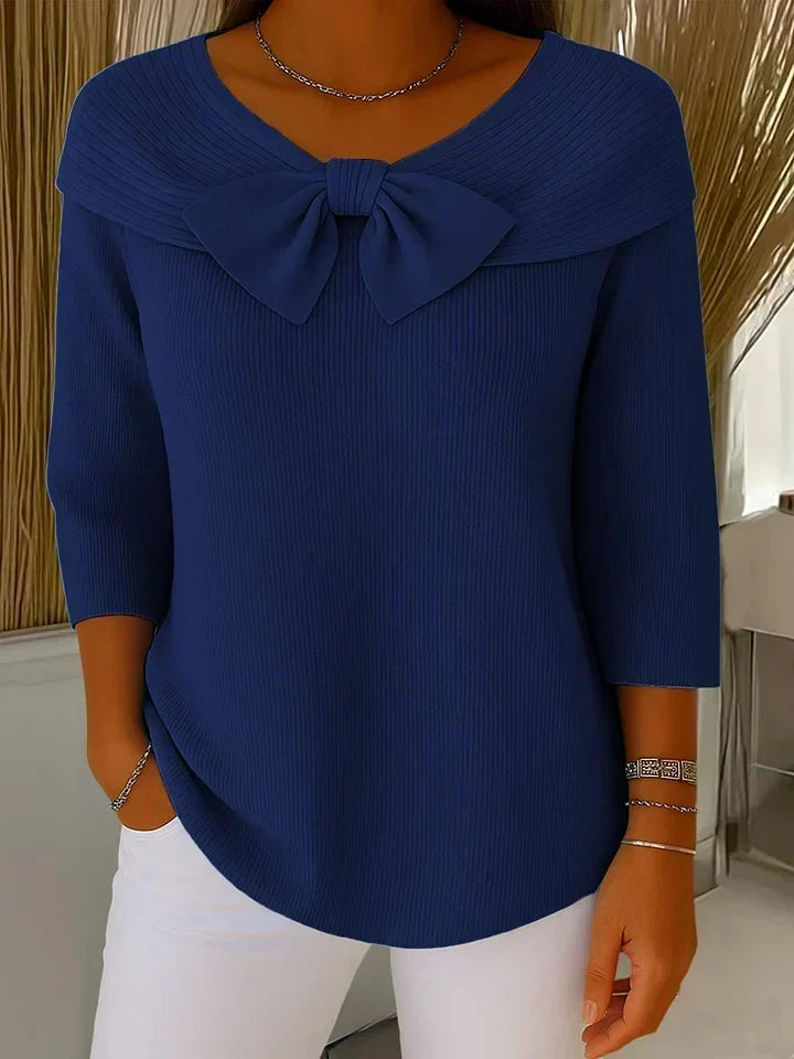DELACROIX | Pull Nœud Encolure Arrondie Sophie