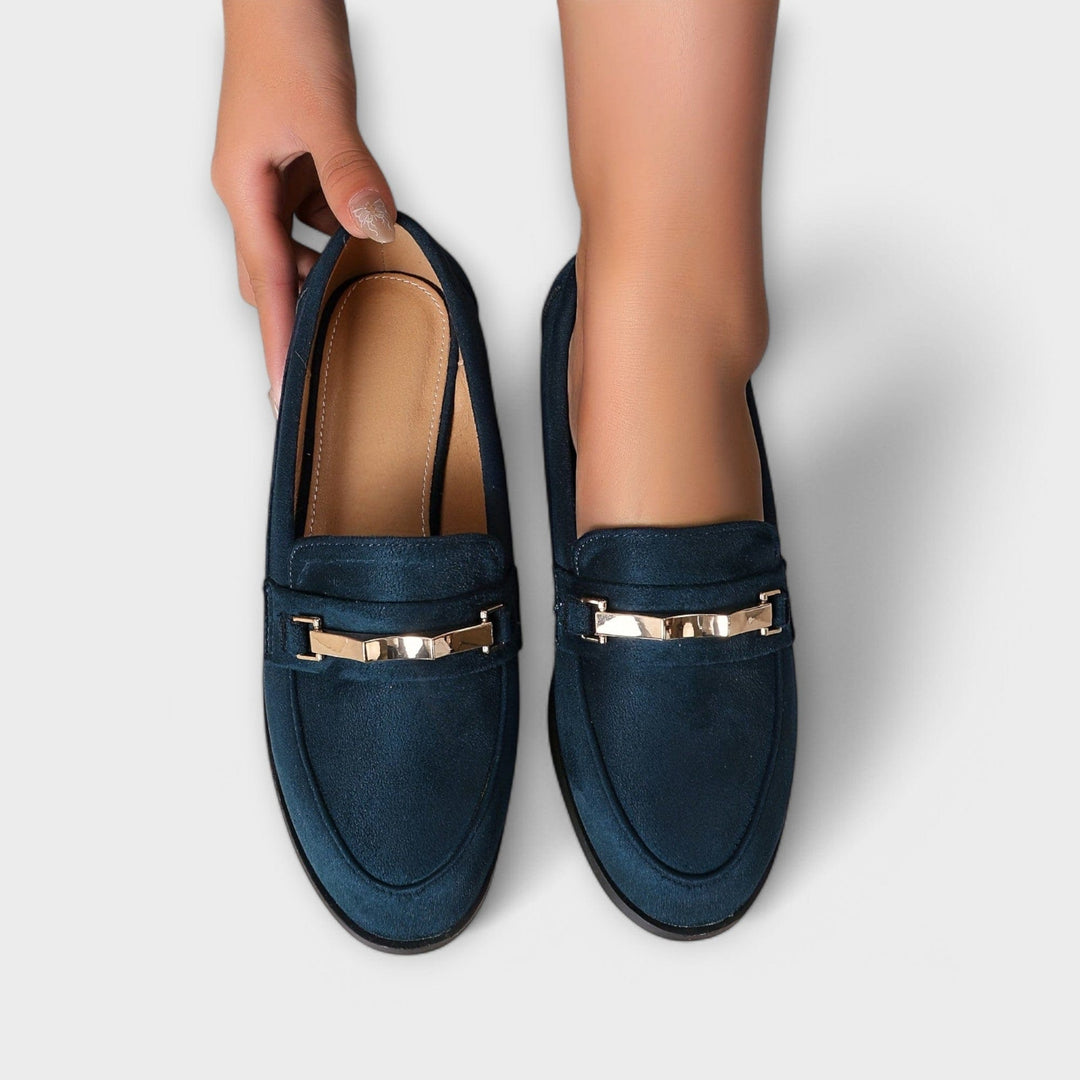 DELACROIX | Mocassins Daim Chaîne Dorée Nathalie