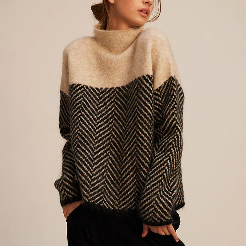 DELACROIX | Pull Col Montant Chevrons Mathilde