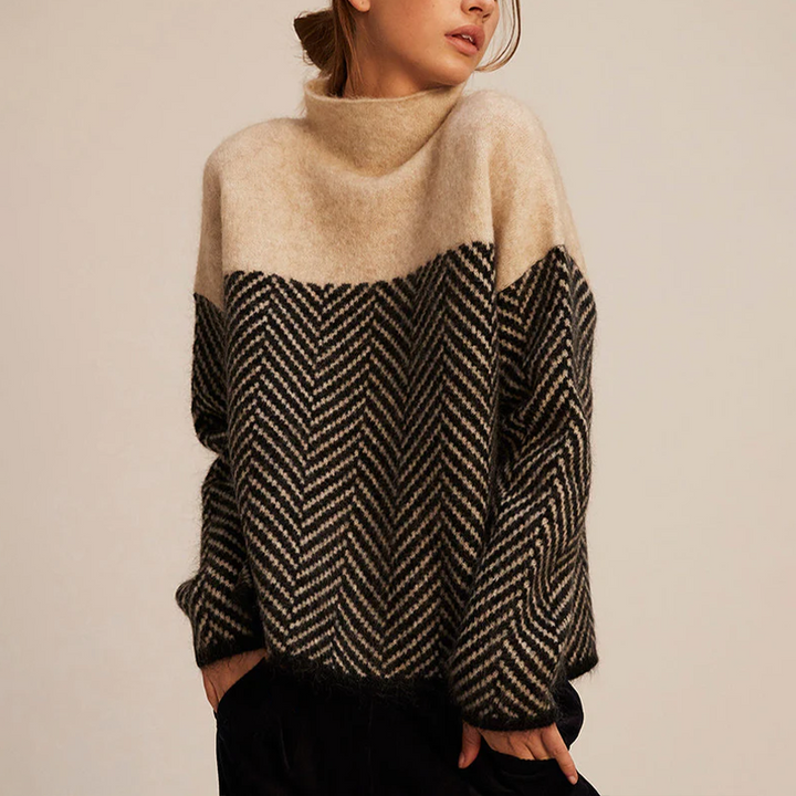 DELACROIX | Pull Col Montant Chevrons Mathilde