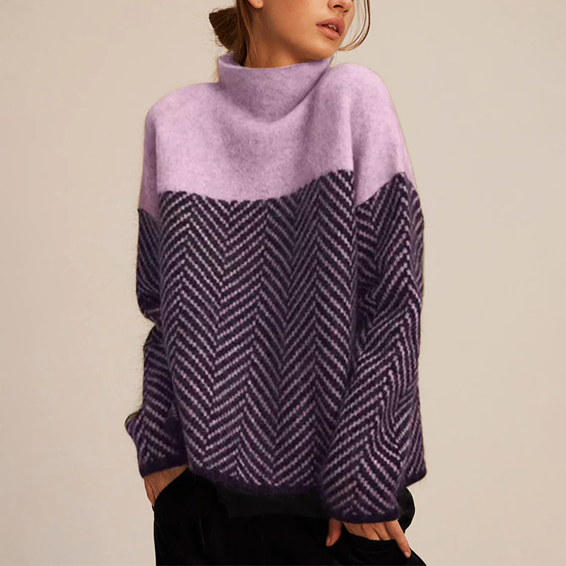 DELACROIX | Pull Col Montant Chevrons Mathilde