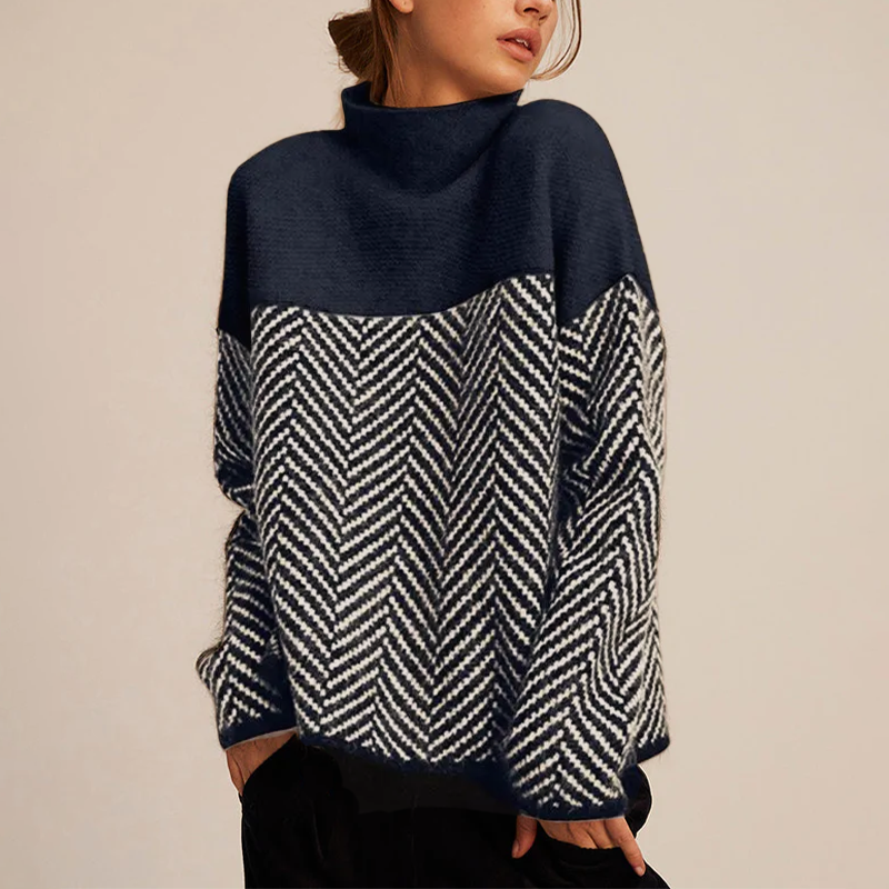 DELACROIX | Pull Col Montant Chevrons Mathilde