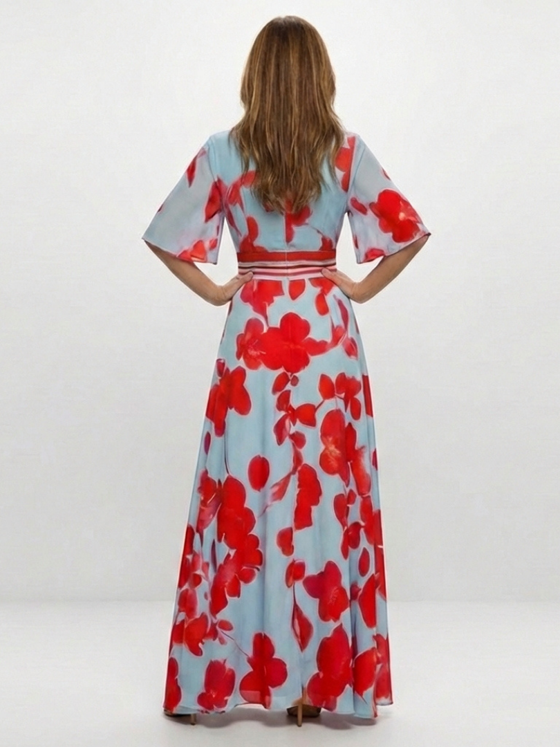DELACROIX | Robe Maxi Fleurie à Manches Corinne