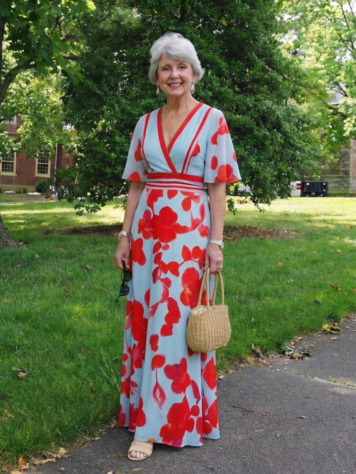 DELACROIX | Robe Maxi Fleurie à Manches Corinne