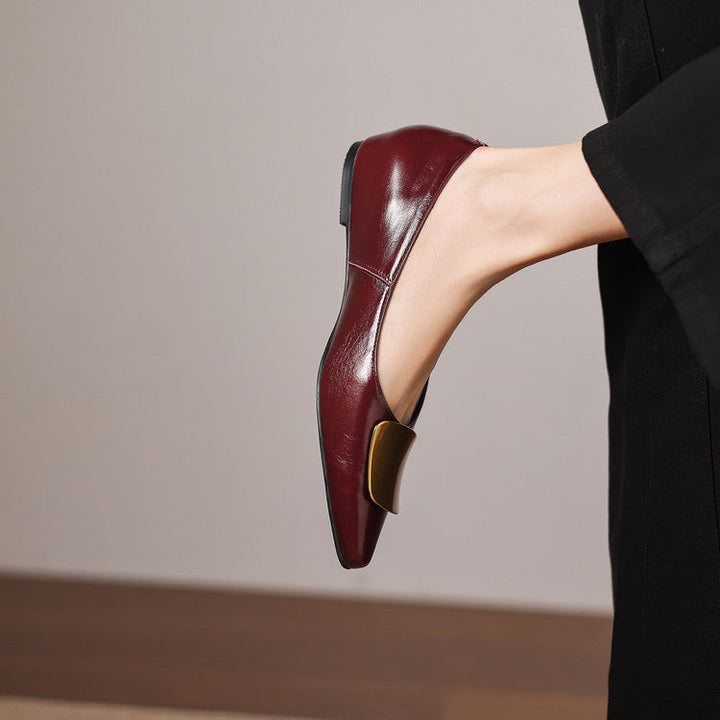 DELACROIX | Ballerines Ornement Carré Doré pour Femme Isabelle