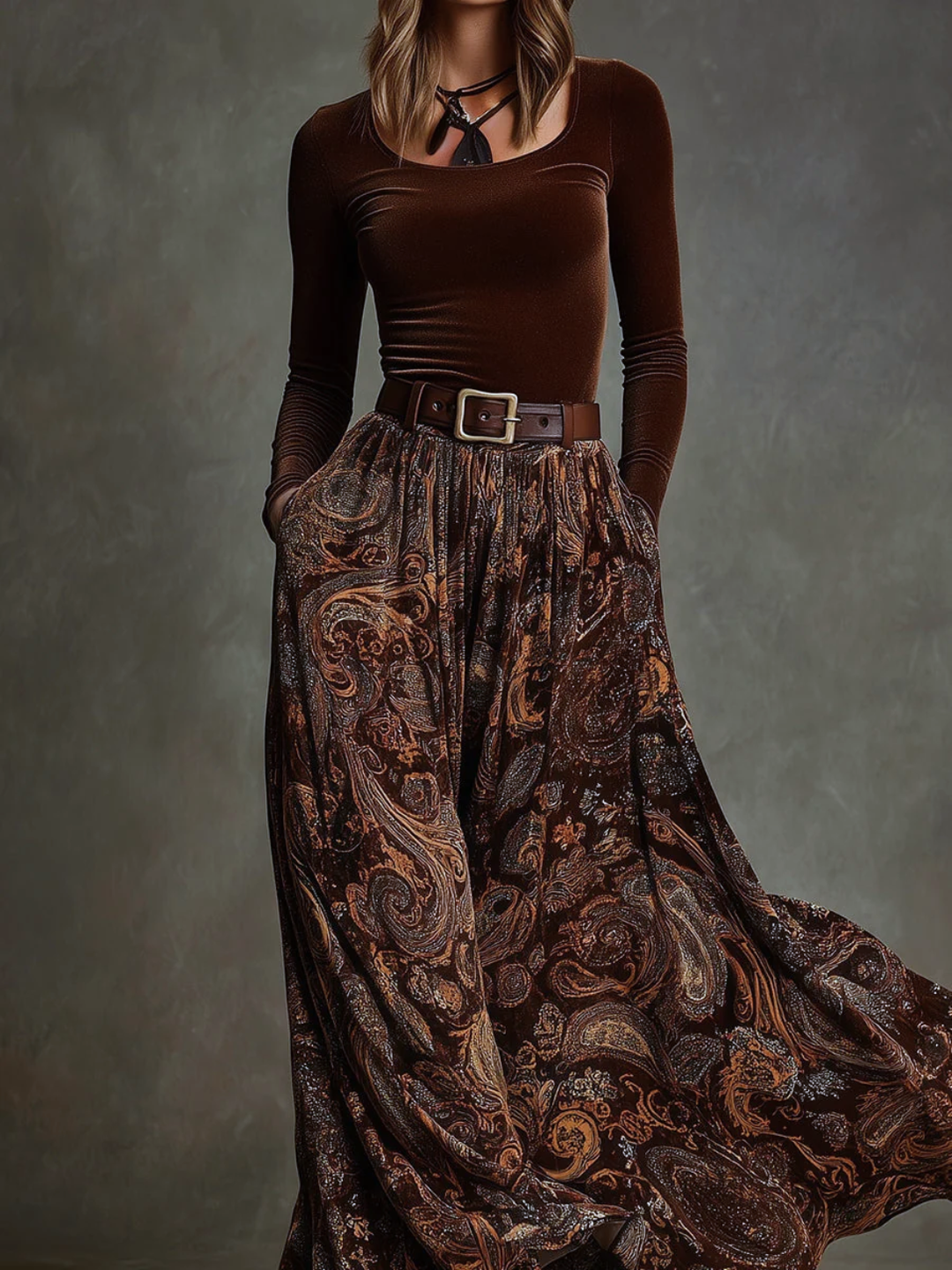 DELACROIX | Ensemble Haut et Jupe Longue pour Femme Véronique