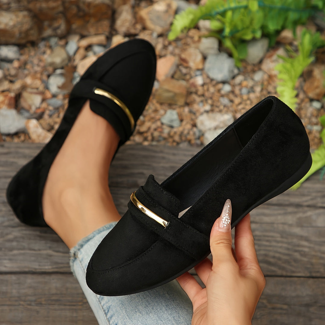 DELACROIX | Mocassins à Barrette Dorée pour Femme Sandrine
