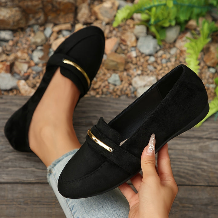 DELACROIX | Mocassins à Barrette Dorée pour Femme Sandrine