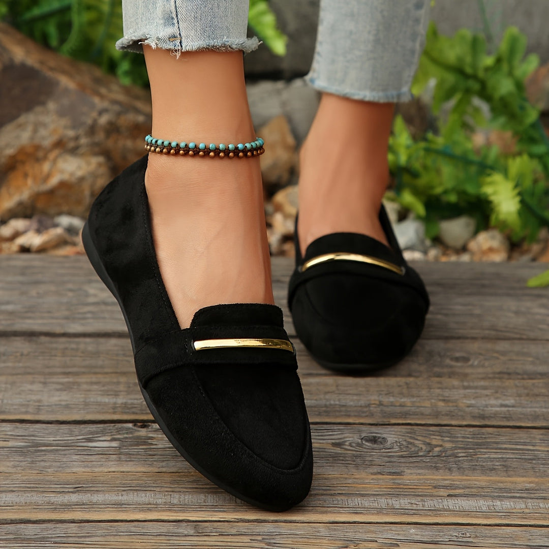 DELACROIX | Mocassins à Barrette Dorée pour Femme Sandrine