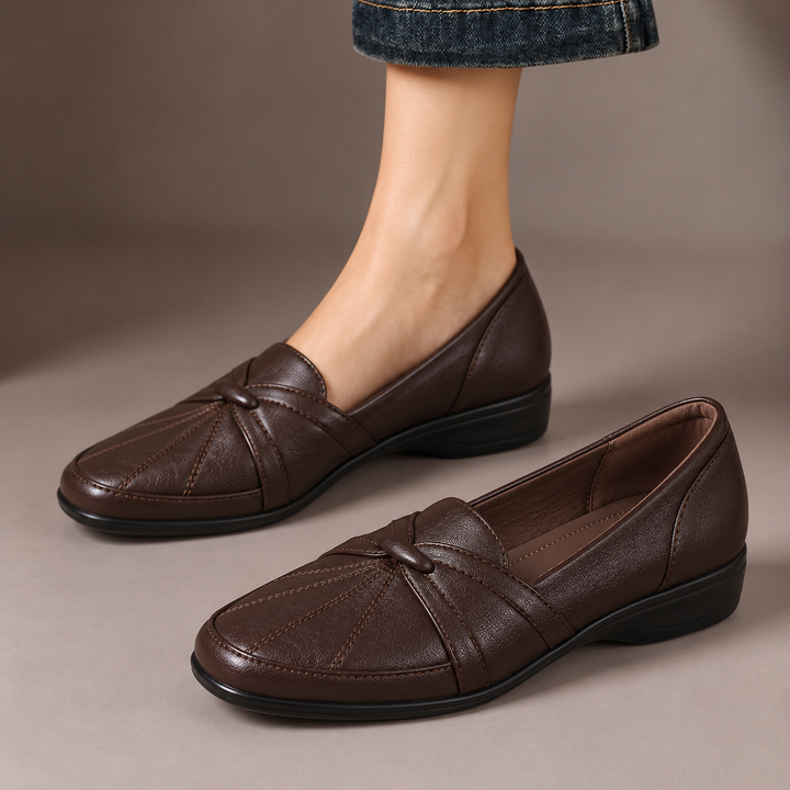 DELACROIX | Mocassins à Nœud Plissé pour Femme Claire