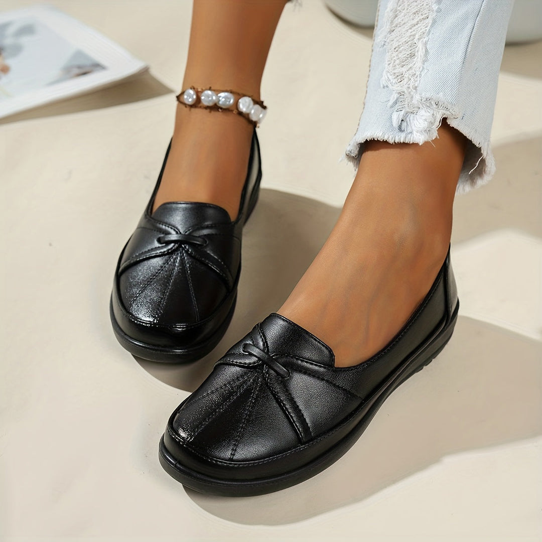DELACROIX | Mocassins à Nœud Plissé pour Femme Claire