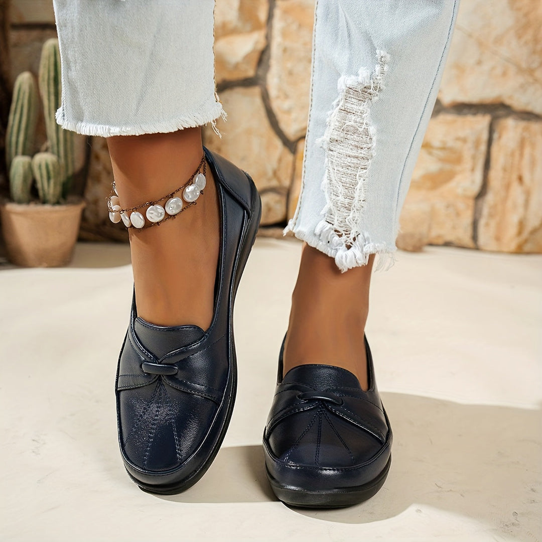 DELACROIX | Mocassins à Nœud Plissé pour Femme Claire