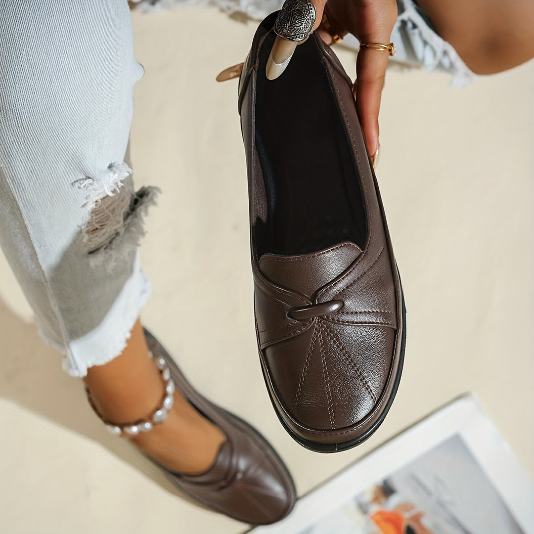 DELACROIX | Mocassins à Nœud Plissé pour Femme Claire