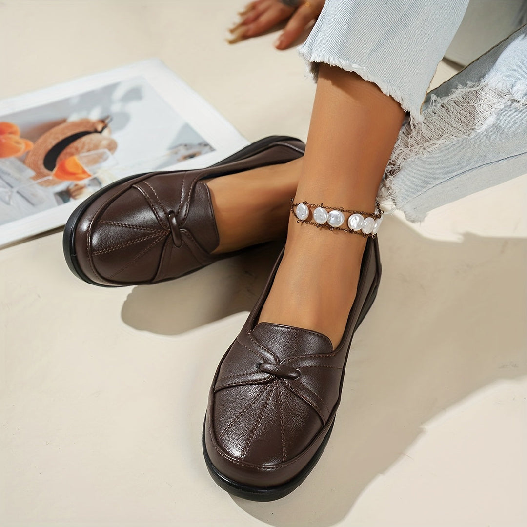 DELACROIX | Mocassins à Nœud Plissé pour Femme Claire