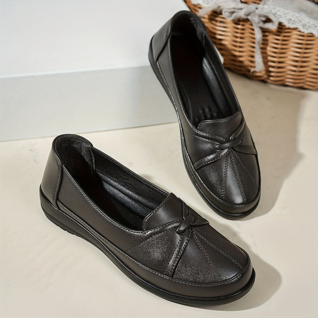 DELACROIX | Mocassins à Nœud Plissé pour Femme Claire