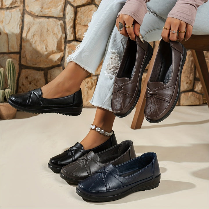 DELACROIX | Mocassins à Nœud Plissé pour Femme Claire